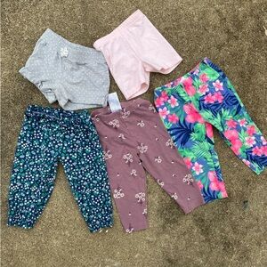 Bundle of Colorful Baby Leggings 12 month Set